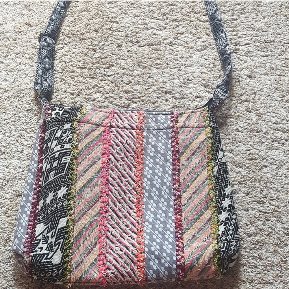 Demdaco Hobo Bag Patchwork Multicolor Bohemian Embroidery Crossbody Festival